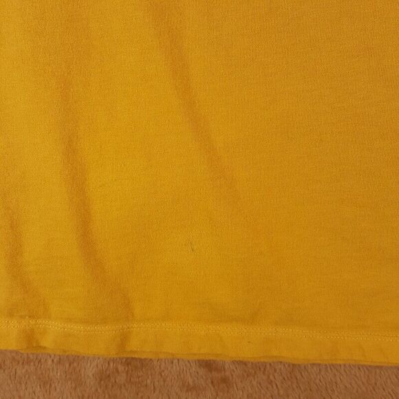 MOUSSY Womens Top Yellow Pullover Crew Lace Up Short Sleeve Boxy Tee - Picture 3 of 9